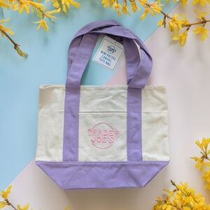 Trader Joe’s Limited Edition Mini Canvas Tote Bag – Pastel Purple